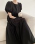 Puff sleeve long dress