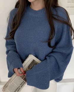 Candy color knit pullover