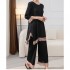 Pleated tassel tunic and pants set