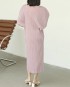 Pleated puff sleeve dress