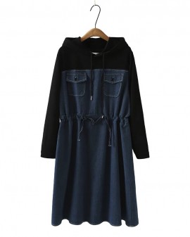 LM+ Denim hoodie dress