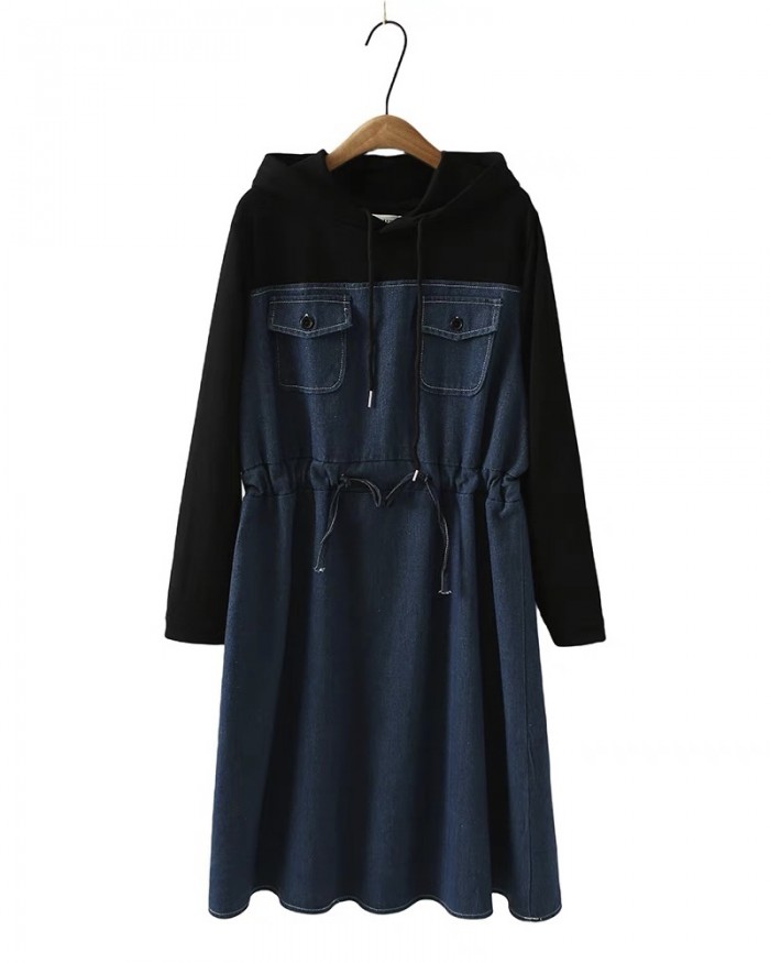 LM+ Denim hoodie dress