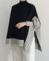 Geometric knit pullover cape