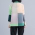 [PREMIUM] Colorblock Pleated Collar Blouse