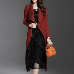 Long pleated open cardigan