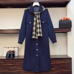 LM+ Denim shawl dress