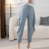 Pleated pants with ruffle