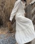 Long dress with see-through panel