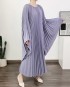 Pleated flare batwing dress