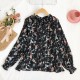 Flower Motif Babydoll Blouse