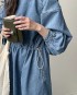 Denim drawstring dress