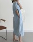 Denim dress with pocket