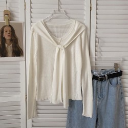 Knit button cardigan with shawl