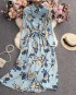 Floral motif button dress