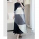 Pleated long geometric dress