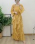 Pleated long ruffle dress