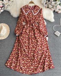 Floral dress with sash