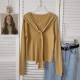 Knit button cardigan with shawl