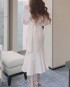 Off shoulder sheer sleeve dress