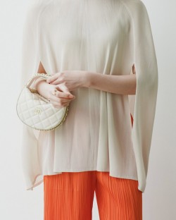 Pleated collar cape