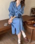 Denim button dress