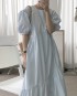 Puff sleeve casual dress