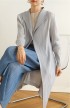 Pleated long single button cardigan