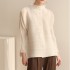 Pleated stand collar button blouse