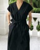 Wrap dress with sash