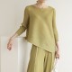 Pleated asymmetrical blouse