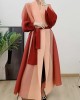 Pleated long ombre cardigan