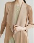 Pleated long waterfall cardigan