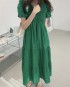 V-neck eyelet broderie dress