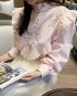 Embroidered eyelet ruffle blouse