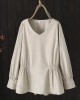 LM+ V-neck blouse