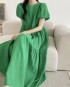 Puff sleeve pleat dress