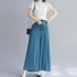 Palazzo pleated pants with sash