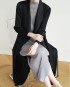 Pleated long waterfall cardigan