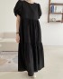 Puff sleeve long dress