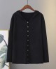 LM+ Knit button hooded cardigan