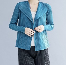 Pleated open cardigan