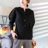 Pleated basic button blouse