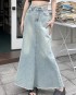 Long denim skirt