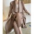 Pleated long waterfall cardigan