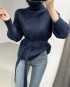 High neck knit pullover