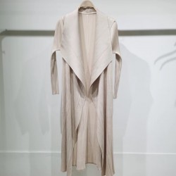 Pleated long waterfall cardigan