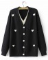 LM+ Heart knit button cardigan