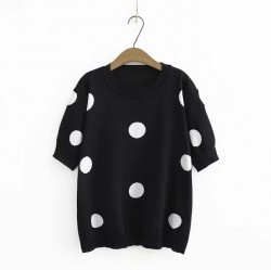 LM+  Polka Dot Knit Top