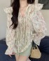 Floral ruffle blouse