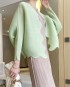 Pleated scallop hem cardigan